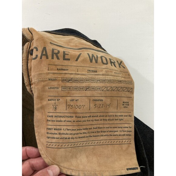 Noble Truman Selvedge Jeans Men’s 29x34 Blue Denim Button Fly Made in USA - Picture 10 of 14